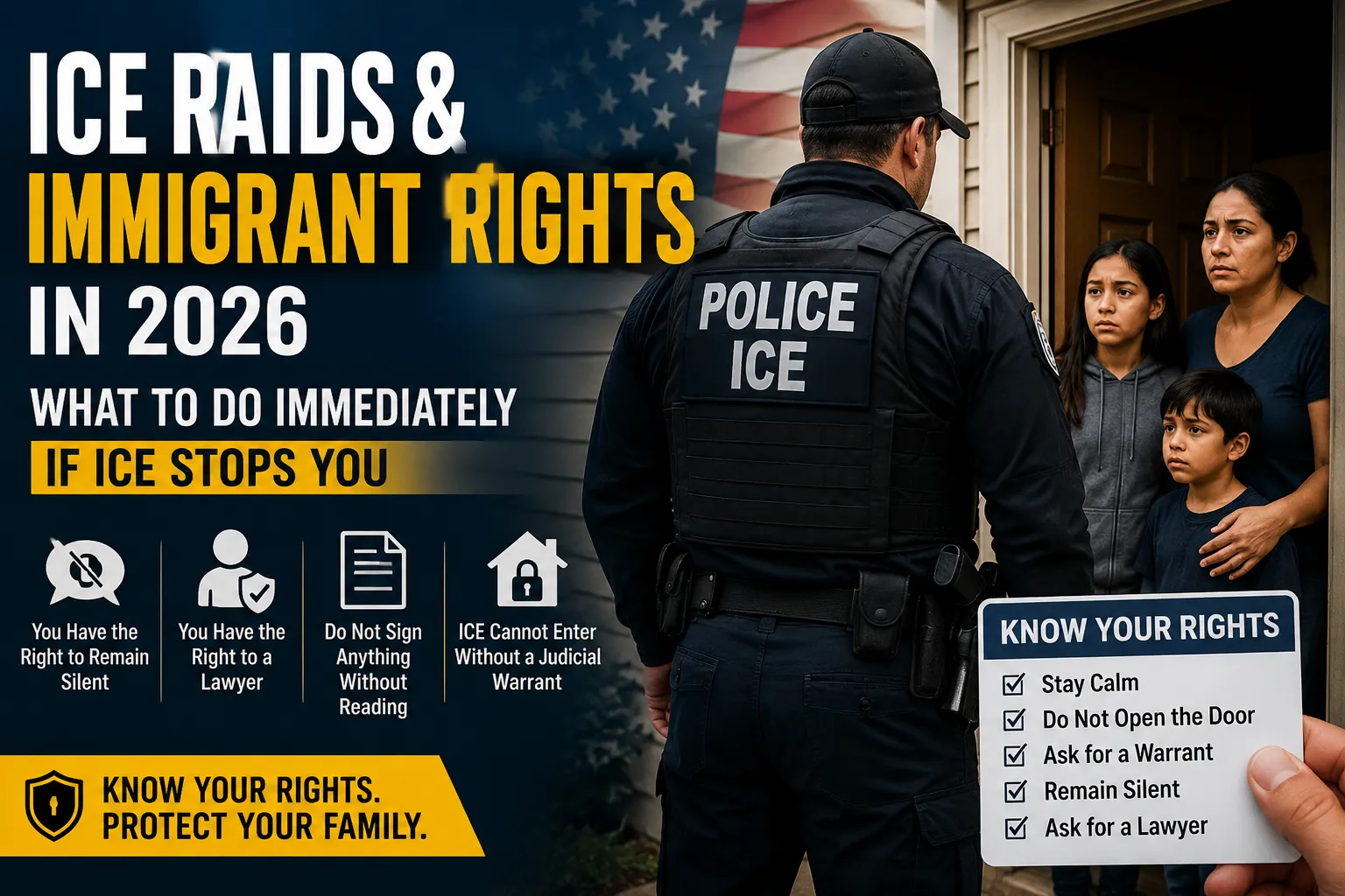 ICE Raids & Immigrant Rights in 2026: What to Do Immediately If ICE Stops You